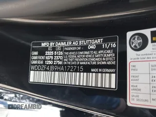2017 Mercedes-Benz E with VIN WDDZF4JB9HA172715, listed as a IAAI auction lot 41570470 with 101,492 mi miles. Bid and sale history available at carsss.com. Image 9.