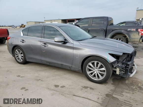 2014 Infiniti Q50 Sport with VIN JN1BV7AP2EM673700, listed as a Copart auction lot 47600985 with 136,475 mi miles and Salvage Title. Bid and sale history available at DreamBid. Image 4.