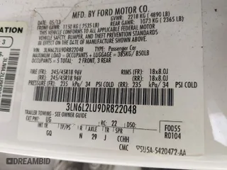 2013 Lincoln MKZ Hybrid with VIN 3LN6L2LU9DR822048, listed as a IAAI auction lot 41695213 with 176,591 mi miles. Bid and sale history available at carsss.com. Image 9.