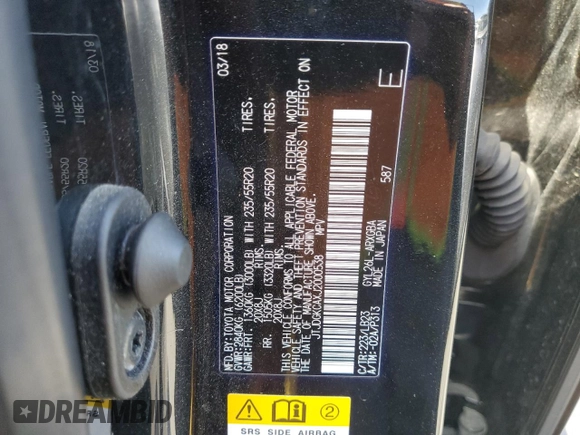 2018 Lexus RX 450hL Premium with VIN JTJDGKCAXJ2000538, listed as a Copart auction lot 61776195 with 74,988 mi miles and Salvage title. Bid and sale history available at DreamBid. Image 13.