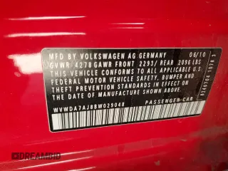 2011 Volkswagen Golf с VIN WVWDA7AJ8BW029048, выставлен на аукционе Copart как лот 54051845 с пробегом 242 546 миль миль и Списание • Salvage title. История ставок и продаж доступна на DreamBid. Изображение 13.