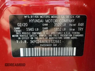 2020 Hyundai Accent SE with VIN 3KPC24A69LE122661, listed as a Copart auction lot 46142243 with 7,079 mi miles. Bid and sale history available at carsss.com. Image 12.