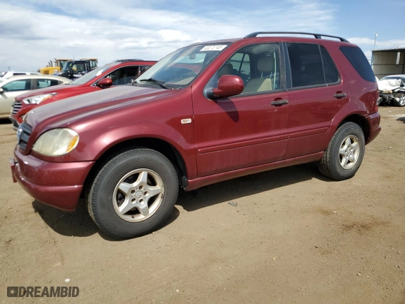 2001 Mercedes-Benz M-Class with VIN 4JGAB54E01A274517, listed as a Copart auction lot 53370745 with 145,613 mi miles and Clean Title. Bid and sale history available at carsss.com. Image 1.