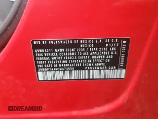 2012 Volkswagen Jetta SE с VIN 3VWDP7AJ6CM374558, выставлен на аукционе Copart как лот 57090335 с пробегом 110 196 миль миль и Чистый • Clean title. История ставок и продаж доступна на DreamBid. Изображение 12.