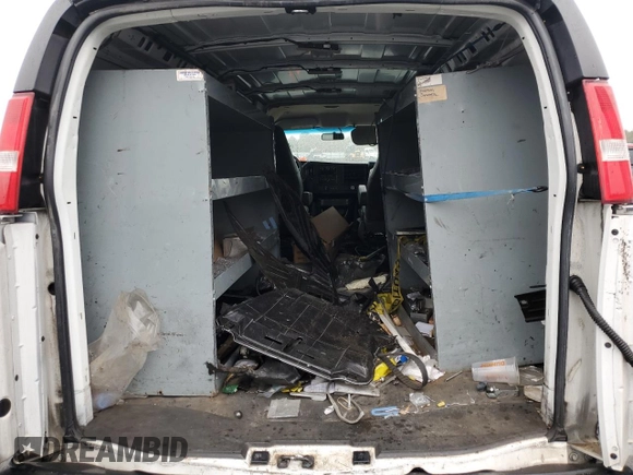 2020 Chevrolet Express Cargo Van with VIN 1GCWGAFG3L1147914, listed as a Copart auction lot 53175095 with 187,747 mi miles and Salvage Title. Bid and sale history available at carsss.com. Image 10.