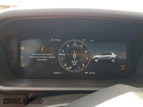 2020 Land Rover Discovery HSE z VIN SALRR2RV5L2426713, wystawiony jako Copart lot #75987104 z przebiegiem 58 287 mil mil oraz Szkoda całkowita • Salvage title. Historia ofert i sprzedaży dostępna na DreamBid. Obrazek 9.