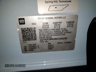 2024 Cadillac LYRIQ Luxury z VIN 1GYKPSRK0RZ105290, wystawiony jako Copart lot #50033015 z przebiegiem Nie podano mil oraz Szkoda całkowita • Salvage title. Historia ofert i sprzedaży dostępna na DreamBid. Obrazek 14.