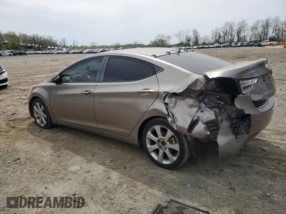 2013 Hyundai Elantra GLS z VIN 5NPDH4AE5DH272290, wystawiony jako Copart lot #53835355 z przebiegiem 137 289 mil mil oraz Szkoda całkowita • Salvage title. Historia ofert i sprzedaży dostępna na DreamBid. Obrazek 2.