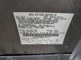 2011 Ford Taurus Limited with VIN 1FAHP2FW8BG185212, listed as a Copart auction lot 50691535 with Not Provided miles and Salvage Title. Bid and sale history available at DreamBid. Image 12.