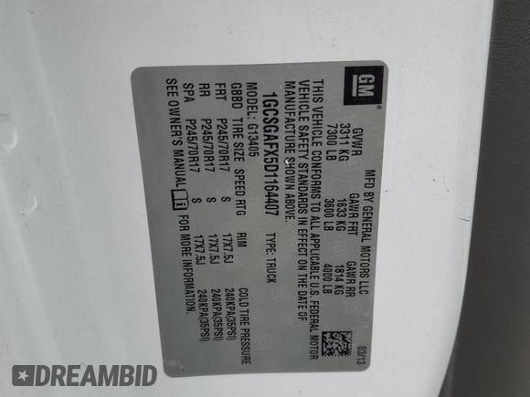 2013 Chevrolet Express Cargo z VIN 1GCSGAFX5D1164407, wystawiony jako Copart lot #56353205 z przebiegiem 166 202 mil mil oraz Szkoda całkowita • Salvage title. Historia ofert i sprzedaży dostępna na DreamBid. Obrazek 13.