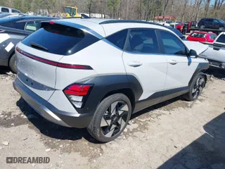2024 Hyundai Kona Limited with VIN KM8HE3A39RU025611, listed as a IAAI auction lot 41855335 with 2,108 mi miles. Bid and sale history available at carsss.com. Image 4.