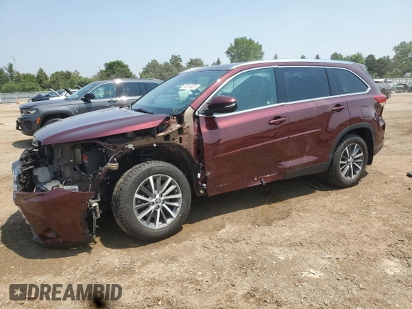 2019 Toyota Highlander SE with VIN 5TDJZRFH5KS949295, listed as a Copart auction lot 59813625 with 118,376 mi miles and Salvage title. Bid and sale history available at DreamBid. Image 1.
