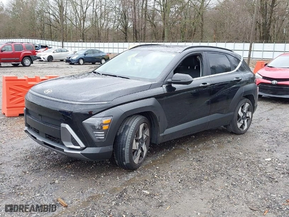2024 Hyundai Kona Limited with VIN KM8HE3A30RU094669, listed as a IAAI auction lot 41260368 with 23,339 mi miles. Bid and sale history available at carsss.com. Image 2.