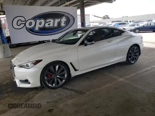 2021 Infiniti Q60 Red Sport 400 with VIN JN1FV7LK3MM530224, listed as a Copart auction lot 55362205 with 17,245 mi miles and Salvage title. Bid and sale history available at DreamBid. Image 1.