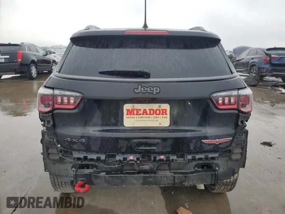 2018 Jeep Compass Trailhawk with VIN 3C4NJDDB6JT456305, listed as a Copart auction lot 44175405 with 124,636 mi miles and Salvage Title. Bid and sale history available at carsss.com. Image 6.