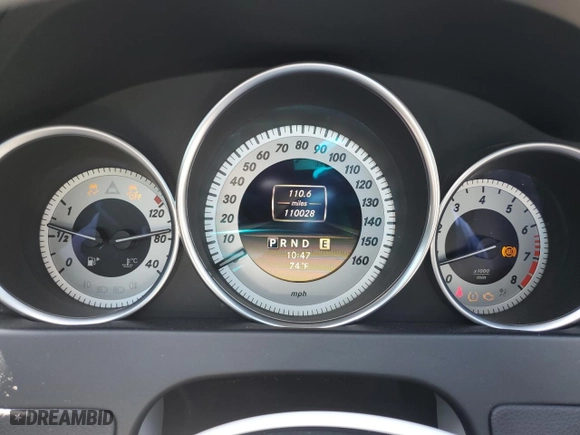 2012 Mercedes-Benz C-Class C 250 with VIN WDDGJ4HBXCF813135, listed as a Copart auction lot 52432185 with 110,028 mi miles and Clean Title. Bid and sale history available at carsss.com. Image 9.