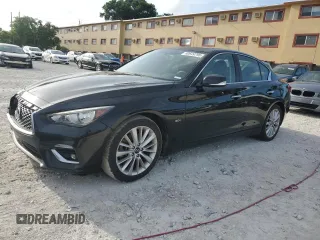 2020 Infiniti Q50 Luxe z VIN JN1EV7AP5LM200335, wystawiony jako Copart lot #60649795 z przebiegiem 108 329 mil mil oraz Czysty tytuł • Clean title. Historia ofert i sprzedaży dostępna na DreamBid. Obrazek 1.