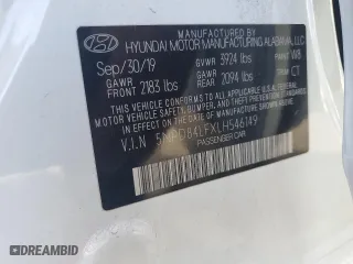 2020 Hyundai Elantra SEL with VIN 5NPD84LFXLH546149, listed as a Copart auction lot 44609215 with 253,028 mi miles and Salvage Title. Bid and sale history available at carsss.com. Image 12.