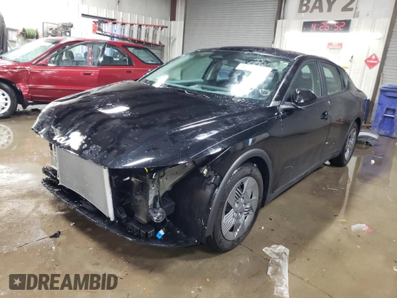 2025 Kia K4 LXS with VIN 3KPFT4DE9SE004458, listed as a Copart auction lot 46128975 with 405 mi miles and Salvage Title. Bid and sale history available at carsss.com. Image 1.