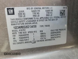 2014 Chevrolet Silverado 1500 LT with VIN 1GCVKREC2EZ134700, listed as a Copart auction lot 53969615 with 251,690 mi miles and Salvage Title. Bid and sale history available at DreamBid. Image 13.