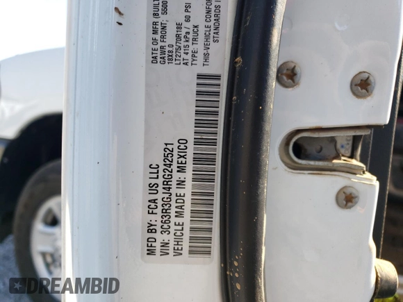 2024 Ram 3500 Tradesman with VIN 3C63R3GJ4RG242521, listed as a Copart auction lot 48264165 with 0 mi miles and Salvage Title. Bid and sale history available at carsss.com. Image 12.