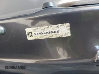 2016 Honda Odyssey EX-L with VIN 5FNRL5H64GB044437, listed as a IAAI auction lot 41868741 with Not Provided miles and . Bid and sale history available at carsss.com. Image 9.
