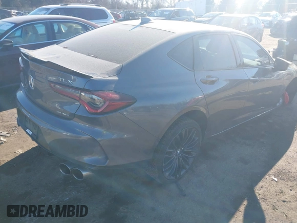 2023 Acura TLX Type S with VIN 19UUB7F05PA003834, listed as a IAAI auction lot 41347755 with 16,680 mi miles. Bid and sale history available at carsss.com. Image 4.