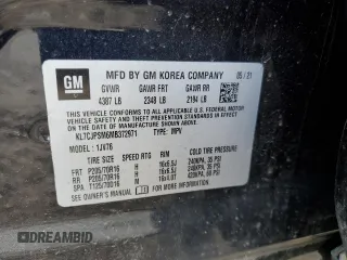 2021 Chevrolet Trax LT z VIN KL7CJPSM6MB372971, wystawiony jako Copart lot #50613055 z przebiegiem 60 705 mil mil oraz Szkoda całkowita • Salvage title. Historia ofert i sprzedaży dostępna na DreamBid. Obrazek 12.
