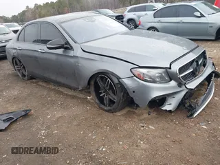 2018 Mercedes-Benz E-Class AMG E 43 with VIN WDDZF6EB4JA384109, listed as a IAAI auction lot 41417087 with 64,983 mi miles. Bid and sale history available at carsss.com. Image 1.