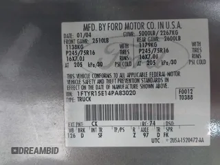 2004 Ford Ranger XL Fleet с VIN 1FTYR15E14PA83020, выставлен на аукционе IAAI как лот 42510080 с пробегом 142 559 миль миль и . История ставок и продаж доступна на DreamBid. Изображение 9.