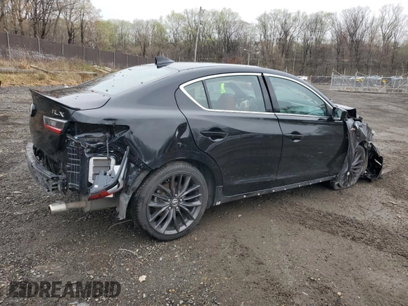 2022 Acura ILX Premium with VIN 19UDE2F80NA007870, listed as a Copart auction lot 51510945 with 79,529 mi miles and Salvage title. Bid and sale history available at DreamBid. Image 3.