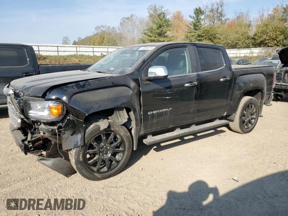2022 GMC Canyon 4WD Denali with VIN 1GTG6EEN3N1255631, listed as a Copart auction lot 75554974 with 38,799 mi miles and Clean Title. Bid and sale history available at carsss.com. Image 1.