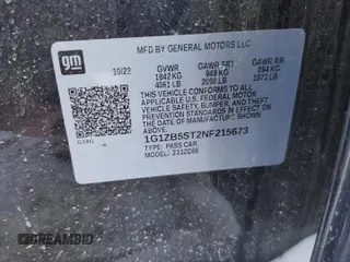 2022 Chevrolet Malibu LS with VIN 1G1ZB5ST2NF215673, listed as a Copart auction lot 45935285 with 33,234 mi miles and Salvage Title. Bid and sale history available at DreamBid. Image 14.