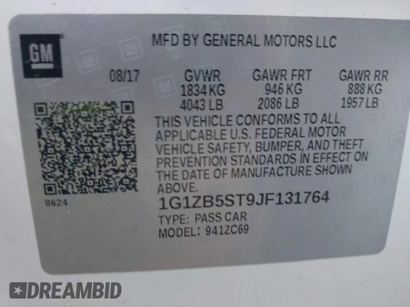 2018 Chevrolet Malibu LS with VIN 1G1ZB5ST9JF131764, listed as a IAAI auction lot 42083127 with 81,185 mi miles and . Bid and sale history available at DreamBid. Image 9.