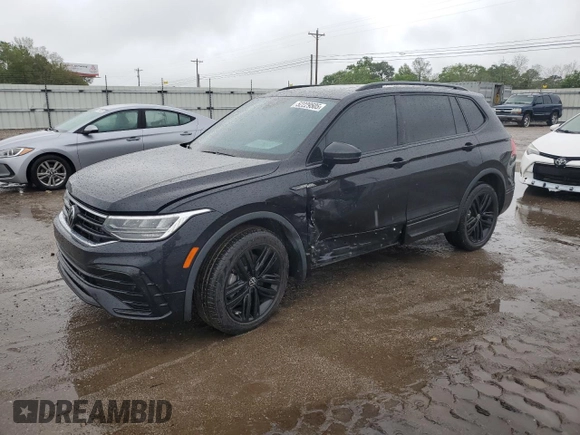 2022 Volkswagen Tiguan SE R-Line Black with VIN 3VVCB7AX9NM054396, listed as a Copart auction lot 52229505 with 30,231 mi miles and Non repairable. Bid and sale history available at DreamBid. Image 1.