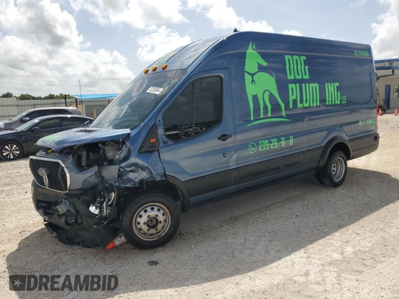 2023 Ford Transit with VIN 1FTRS4XG4PKA49535, listed as a Copart auction lot 70256894 with 21,740 mi miles and Salvage Title. Bid and sale history available at carsss.com. Image 1.