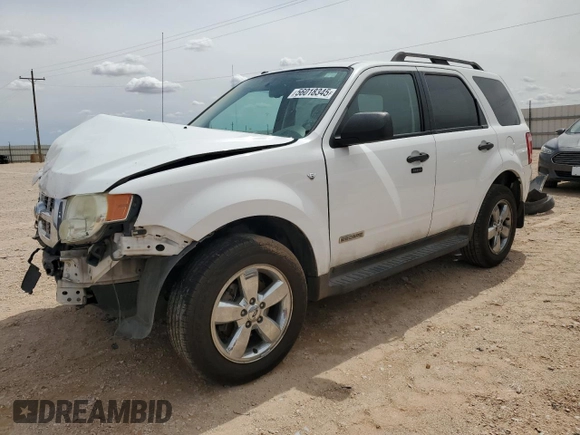 2008 Ford Escape XLT с VIN 1FMCU03158KC69094, выставлен на аукционе Copart как лот 56018345 с пробегом 218 497 миль миль и Списание • Salvage title. История ставок и продаж доступна на DreamBid. Изображение 1.