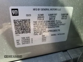 2023 GMC Yukon XL Denali with VIN 1GKS2JKL5PR330176, listed as a Copart auction lot 53314805 with 36,434 mi miles and Salvage Title. Bid and sale history available at carsss.com. Image 13.