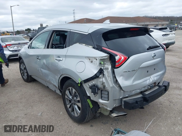 2016 Nissan Murano S with VIN 5N1AZ2MH8GN169195, listed as a IAAI auction lot 41971810 with 124,929 mi miles. Bid and sale history available at carsss.com. Image 3.