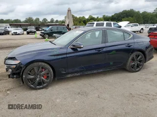 2023 Genesis G70 3.3T with VIN KMTG54TE7PU113169, listed as a Copart auction lot 71008994 with 17,864 mi miles and Salvage Title. Bid and sale history available at carsss.com. Image 1.