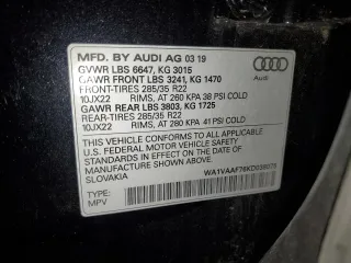 2019 Audi Q7 Prestige z VIN WA1VAAF76KD038075, wystawiony jako Copart lot #56553675 z przebiegiem 43 002 mil mil oraz Szkoda całkowita • Salvage title. Historia ofert i sprzedaży dostępna na DreamBid. Obrazek 13.
