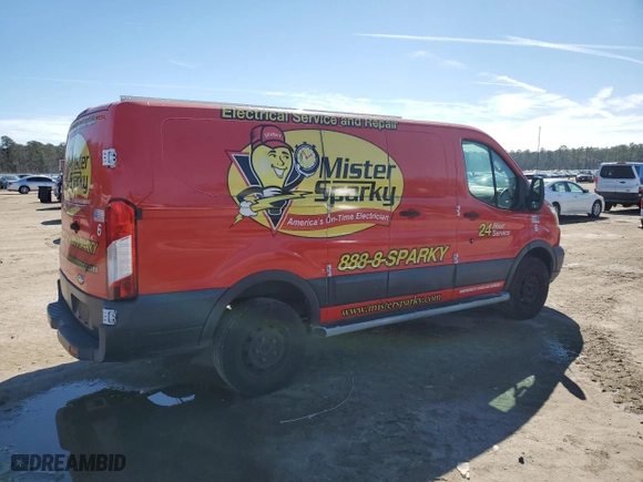 2015 Ford Transit Cargo Van with VIN 1FTNR1ZM2FKA34218, listed as a Copart auction lot 44546495 with 118,191 mi miles and Salvage Title. Bid and sale history available at carsss.com. Image 3.