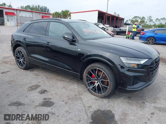 2022 Audi Q8 Premium Plus with VIN WA1EVBF18ND007050, listed as a IAAI auction lot 41863552 with 18,523 mi miles. Bid and sale history available at carsss.com. Image 1.