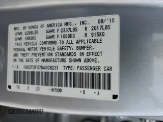 2011 Honda Accord LX z VIN 1HGCP2F37BA008231, wystawiony jako Copart lot #55414505 z przebiegiem 180 225 mil mil oraz Szkoda całkowita • Salvage title. Historia ofert i sprzedaży dostępna na DreamBid. Obrazek 12.