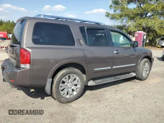 2015 Nissan Armada Platinum z VIN 5N1BA0NF1FN608684, wystawiony jako Copart lot #49003675 z przebiegiem 150 236 mil mil oraz Szkoda całkowita • Salvage title. Historia ofert i sprzedaży dostępna na DreamBid. Obrazek 3.