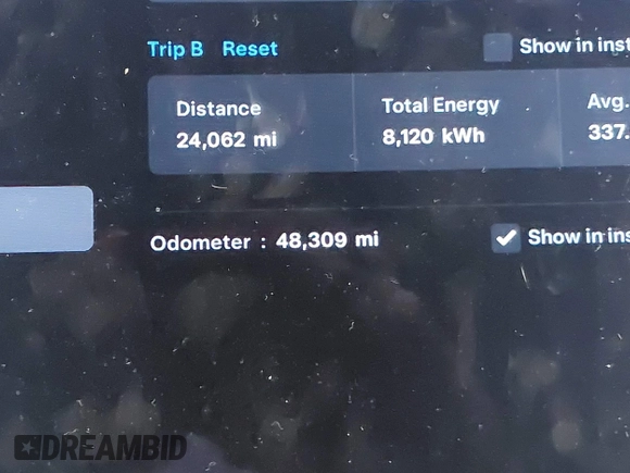 2020 Tesla Model X Long Range with VIN 5YJXCDE22LF305223, listed as a IAAI auction lot 41989862 with 48,309 mi miles. Bid and sale history available at carsss.com. Image 15.