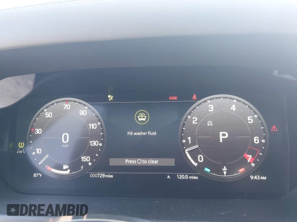 2025 Land Rover Defender X-Dynamic SE with VIN SALE26EU3S2433634, listed as a IAAI auction lot 42669947 with 729 mi miles and . Bid and sale history available at DreamBid. Image 7.
