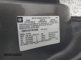 2007 GMC Yukon SLT z VIN 1GKFK13077R129885, wystawiony jako IAAI lot #42184207 z przebiegiem 264 848 mil mil oraz . Historia ofert i sprzedaży dostępna na DreamBid. Obrazek 9.