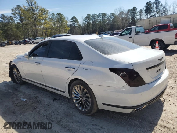 2018 Genesis G90 Premium with VIN KMHG34JA8JU043690, listed as a Copart auction lot 46676015 with 84,344 mi miles and Salvage Title. Bid and sale history available at DreamBid. Image 2.