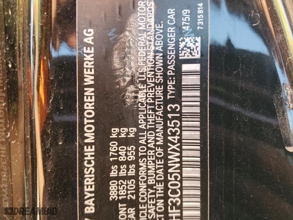 2022 BMW Z4 sDrive30i with VIN WBAHF3C05NWX43513, listed as a Copart auction lot 53292655 with 9,657 mi miles and Salvage Title. Bid and sale history available at carsss.com. Image 12.